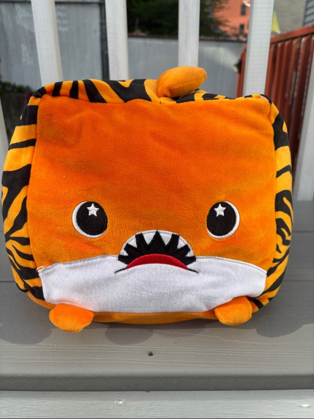 Plush Orange Tiger Cube Stuffed Animal Toy